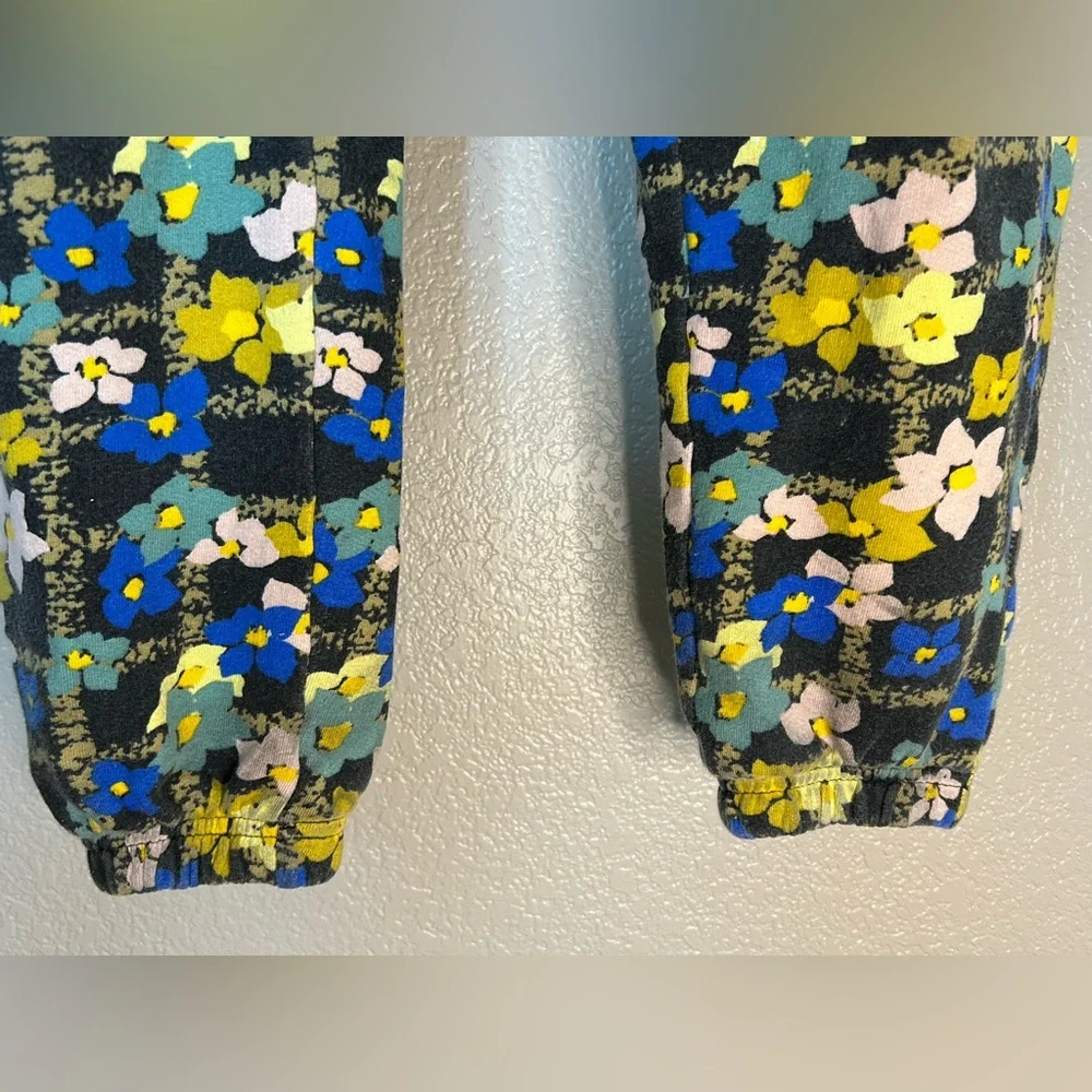 Nordstrom by Cristina Martinez Girls Jogger Sweat Pants Floral Elastic Pockets